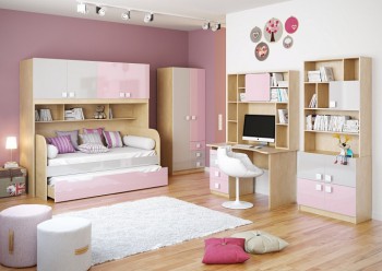 Детская комната Грэйси (Розовый/Серый/корпус Клен) в Назарово - nazarovo.mebel54.com | фото