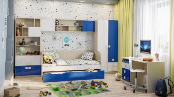 Детская комната Скай Люкс (Синий/Белый/корпус Клен) в Назарово - nazarovo.mebel54.com | фото