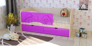 Друзья Кровать детская 2 ящика 1.8 Фиолетовый глянец в Назарово - nazarovo.mebel54.com | фото