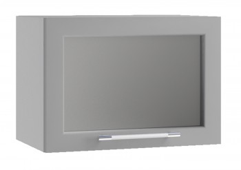 Капри ПГС 500 шкаф верхний горизонтальный со стеклом (Липа белый/корпус Серый) в Назарово - nazarovo.mebel54.com | фото