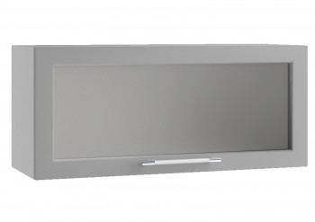 Капри ПГС 800 шкаф верхний горизонтальный со стеклом (Липа белый/корпус Серый) в Назарово - nazarovo.mebel54.com | фото