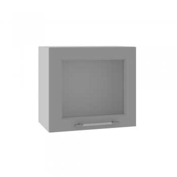 Капри ВПГС 500 шкаф верхний горизонтальный со стеклом высокий (Липа белый/корпус Серый) в Назарово - nazarovo.mebel54.com | фото