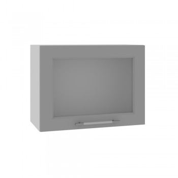 Капри ВПГС 600 шкаф верхний горизонтальный со стеклом высокий (Липа белый/корпус Серый) в Назарово - nazarovo.mebel54.com | фото