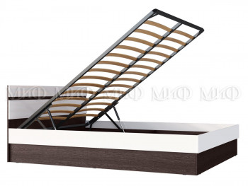 Ким кровать с подъемным механизмом 1,4 (Венге/белый глянец) в Назарово - nazarovo.mebel54.com | фото