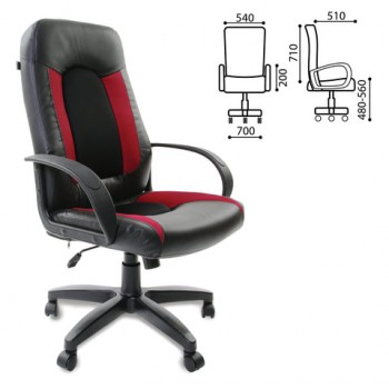 Кресло офисное BRABIX Strike EX-525 (черно-красный) в Назарово - nazarovo.mebel54.com | фото