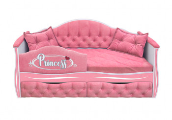 Кровать 160 серии Иллюзия 2 ящика 36 Розовый (мягкий бортик/подушки) в Назарово - nazarovo.mebel54.com | фото