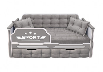 Кровать 160 серии Спорт 2 ящика 45 Серый (подушки) в Назарово - nazarovo.mebel54.com | фото
