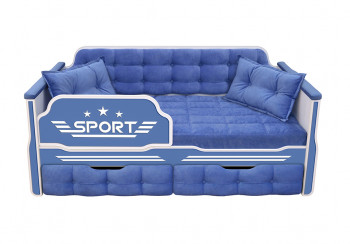 Кровать 160 серии Спорт 2 ящика 85 Синий (подушки) в Назарово - nazarovo.mebel54.com | фото