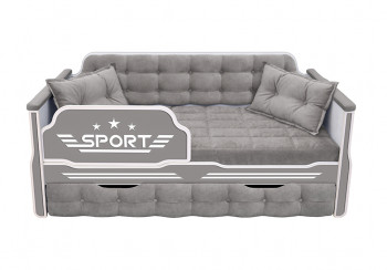 Кровать 170 серии Спорт 1 ящик 45 Серый (подушки) в Назарово - nazarovo.mebel54.com | фото