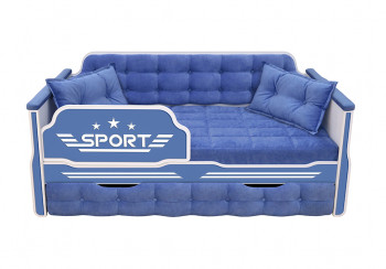 Кровать 170 серии Спорт 1 ящик 85 Синий (подушки) в Назарово - nazarovo.mebel54.com | фото