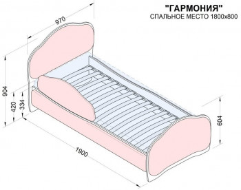 Кровать 180 Гармония 31 Светло-сиреневый (мягкий бортик) в Назарово - nazarovo.mebel54.com | фото