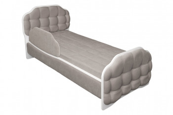 Кровать 190 Атлет Lux 96 Серый (мягкий бортик) в Назарово - nazarovo.mebel54.com | фото