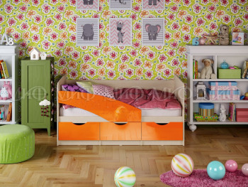 Кровать Бабочки 1,6м (Оранжевый металлик) в Назарово - nazarovo.mebel54.com | фото