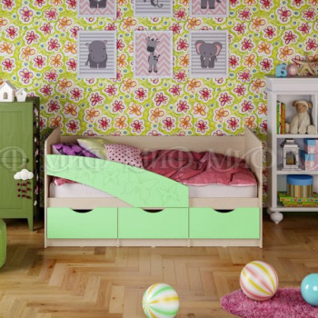 Кровать Бабочки 1,8м (Салат матовый) в Назарово - nazarovo.mebel54.com | фото