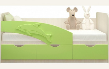 Кровать детская 1,6м Дельфин (Салатовый металлик) в Назарово - nazarovo.mebel54.com | фото