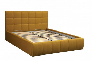 Кровать "Диана" ш. 1400 (Н=1010мм) (жаккард горчица) в Назарово - nazarovo.mebel54.com | фото