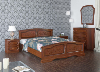 Кровать Елена из массива сосны 1800*2000 Орех в Назарово - nazarovo.mebel54.com | фото
