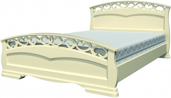Кровать Грация-1 из массива сосны 1400*2000 Слоновая кость в Назарово - nazarovo.mebel54.com | фото