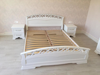 Кровать Грация-1 из массива сосны 1600*2000 Белый античный в Назарово - nazarovo.mebel54.com | фото