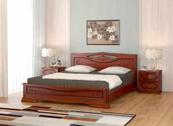 Кровать Карина-7 из массива сосны 1400*2000 Орех в Назарово - nazarovo.mebel54.com | фото