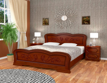 Кровать Карина-8 из массива сосны 1200*2000 Орех в Назарово - nazarovo.mebel54.com | фото