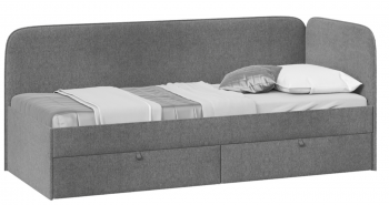 Кровать «Молли» с мягкой обивкой (900) тип 1 (Микровелюр Scandi Graphite 22) в Назарово - nazarovo.mebel54.com | фото