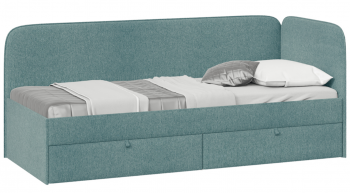 Кровать «Молли» с мягкой обивкой (900) тип 1 (Микровелюр Scandi Indigo 11) в Назарово - nazarovo.mebel54.com | фото