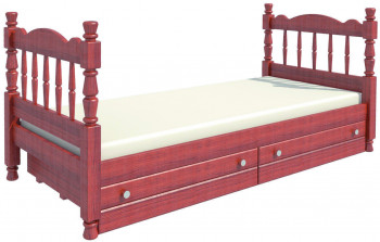 Кровать одинарная Аленка из массива сосны 800*1890 Орех в Назарово - nazarovo.mebel54.com | фото