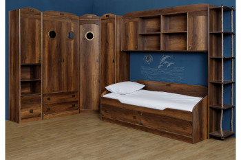 Кровать с 2-мя ящиками «Навигатор» (Дуб Каньон) в Назарово - nazarovo.mebel54.com | фото