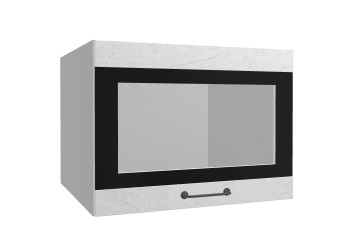 Лофт ВПГСФ 600 шкаф верхний горизонтальный со стеклом высокий с фотопечатью (Штукатурка белая/корпус Серый) в Назарово - nazarovo.mebel54.com | фото