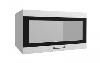 Лофт ВПГСФ 800 шкаф верхний горизонтальный со стеклом высокий с фотопечатью (Штукатурка белая/корпус Серый) в Назарово - nazarovo.mebel54.com | фото