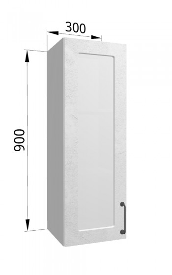 Лофт ВПС 300 шкаф верхний со стеклом высокий (Штукатурка белая/корпус Серый) в Назарово - nazarovo.mebel54.com | фото