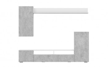 Мебель для гостиной МГС 4 (Белый/Цемент светлый) в Назарово - nazarovo.mebel54.com | фото