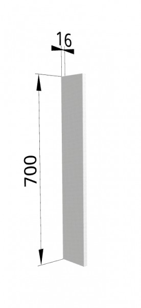 Панель торцевая (для шкафа верхнего торцевого высотой 700 мм) ПТ 400 Мелисса (Графит скин) в Назарово - nazarovo.mebel54.com | фото
