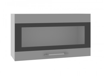 Ройс ВПГСФ 800 Шкаф верхний горизонтальный со стеклом с фотопечатью высокий (Черника софт/корпус Серый) в Назарово - nazarovo.mebel54.com | фото