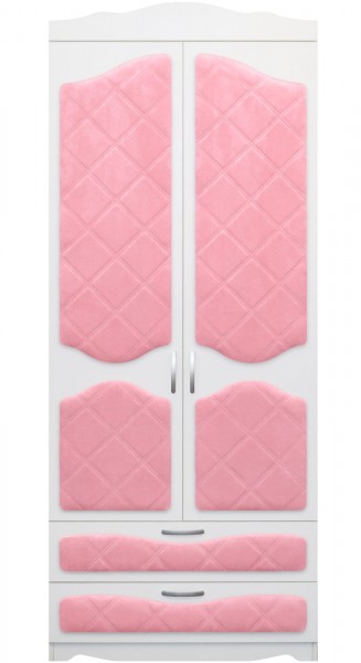 Шкаф 2-х створчатый с ящиками серии Иллюзия 36 Светло-розовый в Назарово - nazarovo.mebel54.com | фото