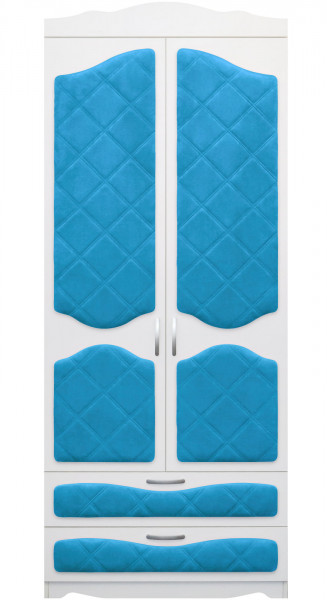 Шкаф 2-х створчатый с ящиками серии Иллюзия 84 Ярко-голубой в Назарово - nazarovo.mebel54.com | фото