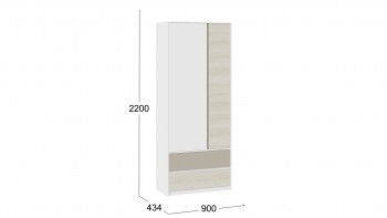 Шкаф для одежды комбинированный «Сканди» Дуб Гарден/Белый/Глиняный серый в Назарово - nazarovo.mebel54.com | фото