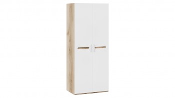 Шкаф для одежды с 2-мя дверями «Фьюжн» Дуб Делано/Белый глянец в Назарово - nazarovo.mebel54.com | фото