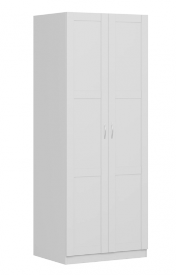 Шкаф двухдверный Пегас сборный белый в Назарово - nazarovo.mebel54.com | фото