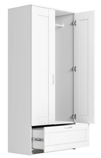Шкаф двухдверный Сириус с 1 ящиком белый в Назарово - nazarovo.mebel54.com | фото