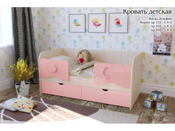 Соня Кровать детская 2 ящика 1.6 Розовый глянец в Назарово - nazarovo.mebel54.com | фото